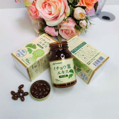 Viên uống hỗ trợ bổ não Nissei Ginkgo Leaf Extract Plus - Cải thiện trí nhớ, giảm căng thẳng, duy trì sức khỏe não bộ, chai 90 viên
