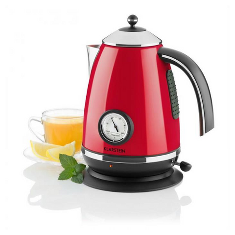 Ấm Siêu Tốc Klarstein 1.7L 2200W Phong Cách Cổ Điển Retro - Thiết Kế Dễ Sử Dụng, Chất Liệu Cách Nhiệt Bảo Vệ Ơn Hòa