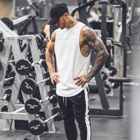 Áo Ba Lỗ Tập Gym Nam ASRV - Chất Liệu Polyester Mềm Mịn, Thoáng Mát, Kiểu Dáng Thể Thao, Đen Trắng, Size M-XXL