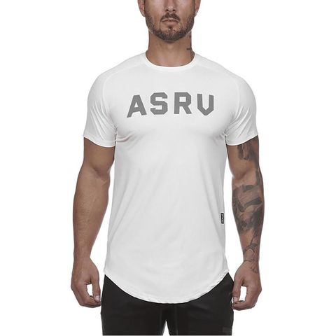 Áo Tập Gym Nam ASRV Ngắn Tay - Chất Liệu Thun Polyester Thoáng Khí, Ôm Body, Phù Hợp Tập Luyện Mọi Lực Lượng, Kiểu Dáng Thể Thao
