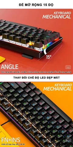 Bàn Phím Cơ Gaming SIDOTECH TKL - LED RGB, Blue Switch 87 phím & Black Switch 104 phím - Trải Nghiệm Chơi Game Esport Tối Ưu