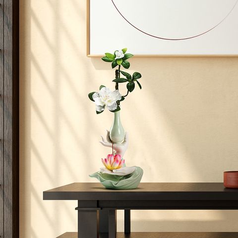Bình Hoa Gốm Sứ Tay Phật Đốt Nhang - Phụ Kiện Trang Trí Phong Thủy Sang Trọng Cho Không Gian Sống Ấm Cúng