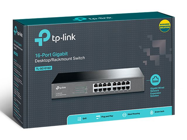 Bộ Chia Tín Hiệu Để Bàn TP-Link TL-SG1016D - 16 Cổng RJ-45 Tối Ưu Hóa Năng Lượng, Thiết Bị Mạng 10/100/1000 Mbps Chính Hãng