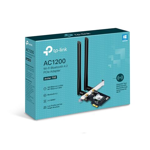 Bộ Chuyển Đổi Wifi TP-Link Archer T5E PCIe Bluetooth 4.2 AC1200 - Tốc Độ 1167 Mbps, Kết Nối Mạnh Mẽ, Phù Hợp Cho Máy Tính Bàn