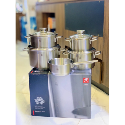 Bộ Nồi Zwilling Focus 5 Món Cao Cấp Đức - Thiết Kế Sang Trọng, Đế Nhôm Chắc Chắn, Dẫn Nhiệt Tối Ưu, Dụng Cụ Nhà Bếp Thiết Yếu