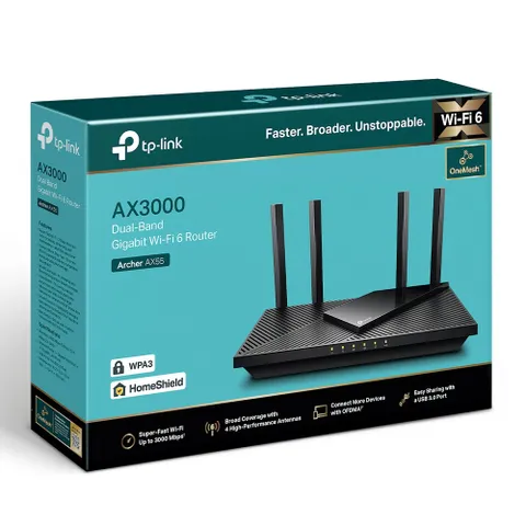 Bộ Phát Wifi TP-Link Archer AX55 - Wifi 6 AX3000 Tốc Độ Cao, Kết Nối Nhiều Thiết Bị, Phù Hợp Gia Đình và Nhà Hàng
