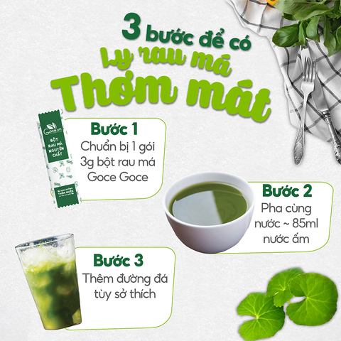 Bột Rau Má Nguyên Chất Goce 72g - Hỗ Trợ Thanh Nhiệt, Giải Độc Cơ Thể Từ Thiên Nhiên, Dinh Dưỡng Tốt Cho Sức Khỏe