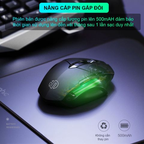 Chuột Gaming Không Dây Bluetooth Sidotech Inphic P6W - Thiết Kế Tối Ưu Dành Cho Game Thủ, Pin 500mAh, Kết Nối Ổn Định