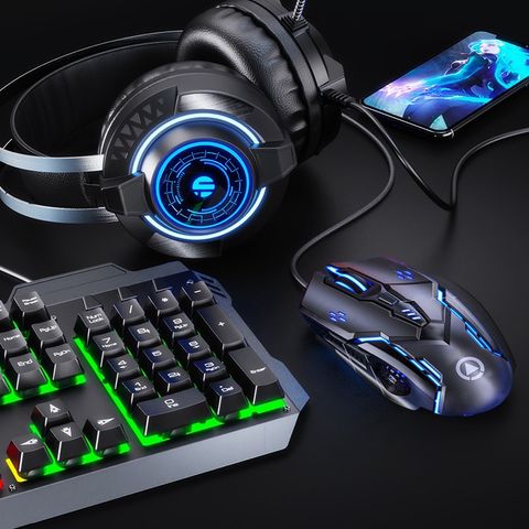 Combo Bàn Phím V4 Pro + Tai Nghe Gaming G2E + Chuột Gaming G5 SIDOTECH - Phụ Kiện Tối Ưu Cho Game Thủ và Thiết Kế