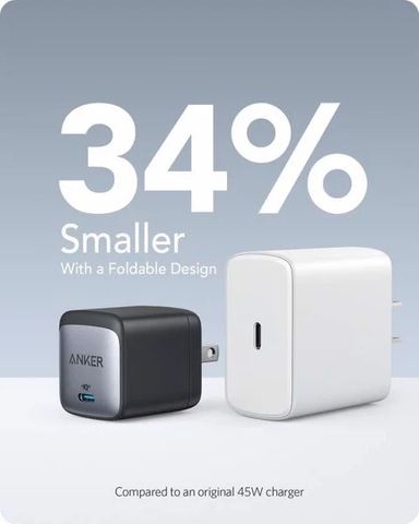 Củ sạc Anker 45W A2664 Nano II PD - Sạc nhanh cho iPhone, Laptop và thiết bị USB-C với công nghệ GAN II, nhỏ gọn, tiện lợi.