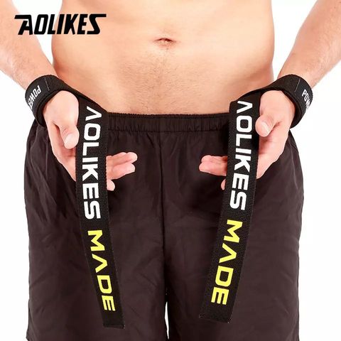Dây Kéo Lưng Lifting Straps Aolikes Pro HW-7637 - Dụng Cụ Tập Gym Chuyên Nghiệp, Chất Liệu Bền Bỉ, Giúp Tập Deadlift Hiệu Quả
