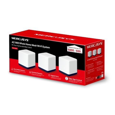 Hệ thống Wifi Mesh Mercusys Halo H50G AC1900 - Kết nối mạnh mẽ cho gia đình, phủ sóng rộng, tốc độ 1.9 Gbps, dễ dàng cài đặt và quản lý