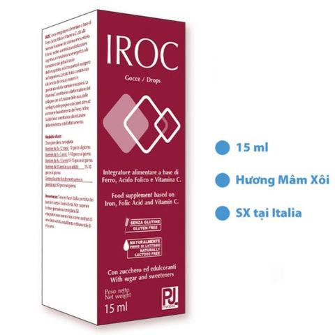 Iroc Dạng Giọt Bổ Sung Sắt và Vitamin C Cho Bé Từ 0 Tháng Tuổi - Hỗ Trợ Giảm Thiếu Máu và Tăng Cường Miễn Dịch