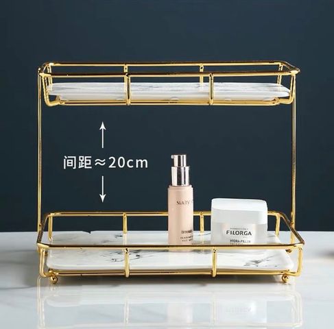 Khay Sứ 2 Tầng Để Mỹ Phẩm Phong Cách Hàn Quốc - Thiết Kế Sang Trọng, Dùng Làm Đồ Decor Nội Thất Xinh Xắn