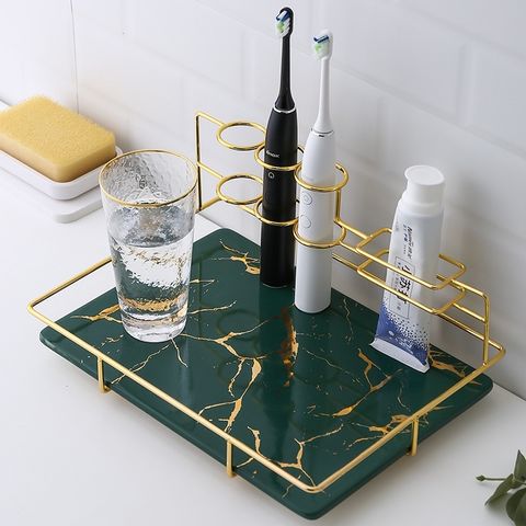Khay sứ đựng đồ bàn chải và kem đánh răng phong cách Hàn Quốc sang trọng - Thiết kế độc đáo, chất liệu cao cấp, trang trí nhà cửa hoàn hảo