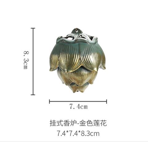 Lư Đốt Trầm Hương Gốm Sứ Hình Hoa Sen - Vật Phẩm Phong Thủy Trang Trí Không Gian Sang Trọng, Giao Hàng Toàn Quốc