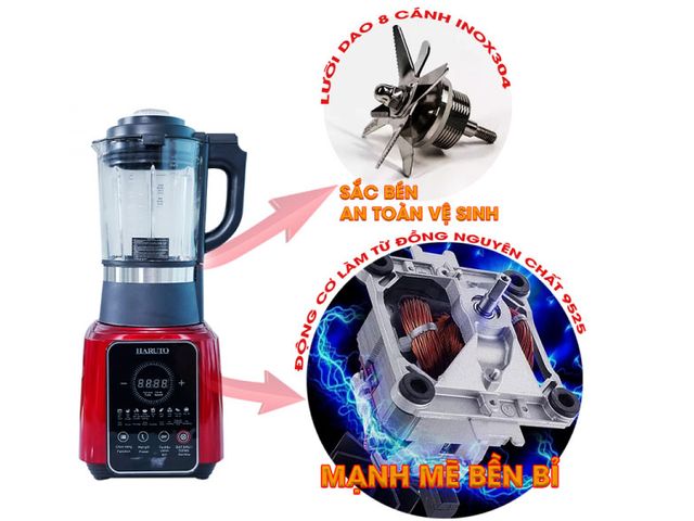 Máy Xay Nấu Sữa Hạt Haruto HBD61 Đa Năng 1.75L - Chức Năng Xay & Nấu Tiện Lợi, Cối Thủy Tinh Chịu Nhiệt, 8 Lưỡi Dao Inox Sắc Bén