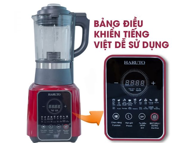 Máy Xay Nấu Sữa Hạt Haruto HBD61 Đa Năng 1.75L - Chức Năng Xay & Nấu Tiện Lợi, Cối Thủy Tinh Chịu Nhiệt, 8 Lưỡi Dao Inox Sắc Bén