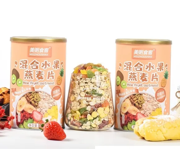 Ngũ Cốc Sữa Chua Mix Hoa Quả Yogurt Block Fruit Oatmeal 500g - Bữa Ăn Nhanh Lành Mạnh Với Hạnh Nhân, Yến Mạch, Hoa Quả Sấy