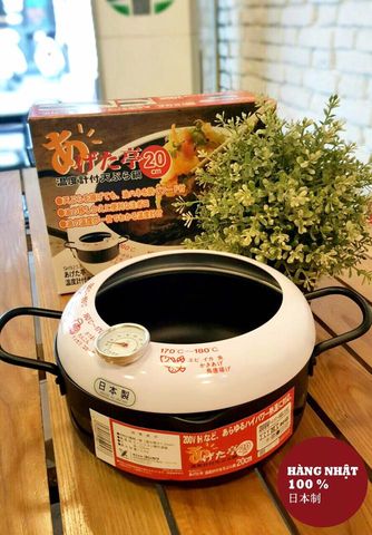 Nồi Chiên Đa Năng Nhật Bản Yoshikawa 20cm - Lớp Chống Dính Cao Cấp, Thiết Kế Hạn Chế Bắn Mỡ, Dùng Được Cho Bếp Từ, Bếp Ga, Dễ Vệ Sinh