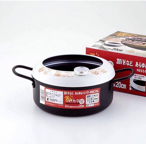 Nồi Chiên Đa Năng Nhật Bản Yoshikawa 20cm - Lớp Chống Dính Cao Cấp, Thiết Kế Hạn Chế Bắn Mỡ, Dùng Được Cho Bếp Từ, Bếp Ga, Dễ Vệ Sinh