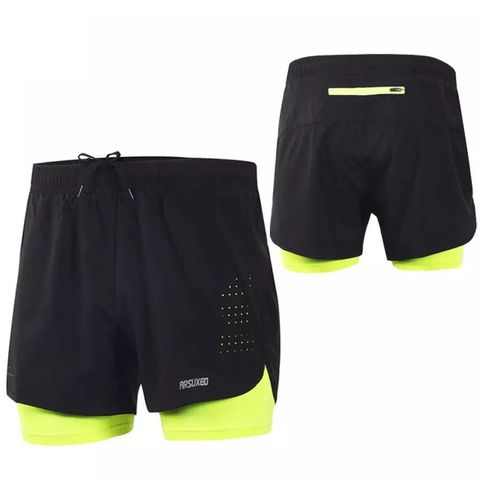 Quần Thể Thao Đạp Xe Chạy Bộ 2 Lớp Asxureo - Chất Liệu Polyester Spandex Thoáng Mát, Nhiều Màu Sắc, Thoải Mái Khi Vận Động