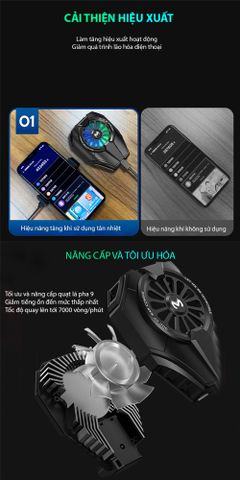 Quạt Tản Nhiệt Gaming SIDOTECH MEMO DL06 - Làm Mát Nhanh Chóng Cho Điện Thoại, LED RGB, Tối Ưu Hóa Chơi Game Mobile