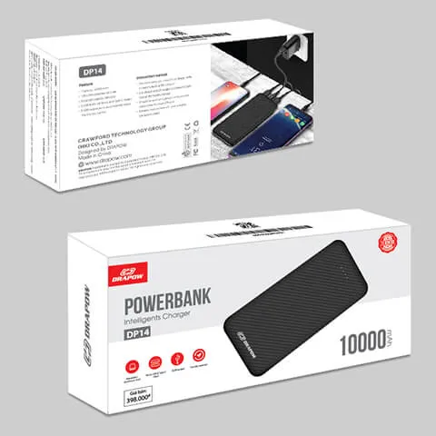 Sạc Dự Phòng 10.000mAh Drapow DP14 - Thiết Kế Nhỏ Gọn, 2 Cổng USB, Chất Lượng Cao Cho Thiết Bị Di Động