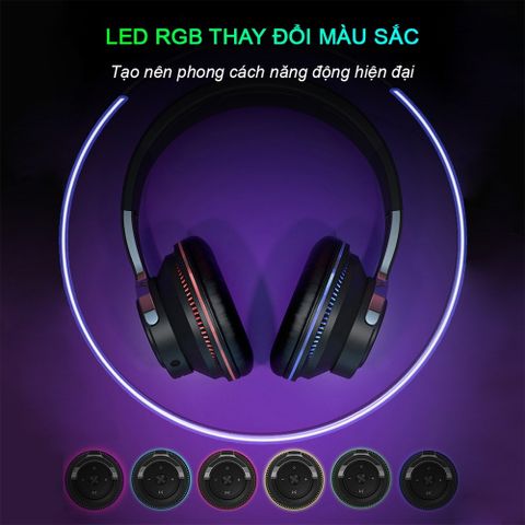 Tai Nghe Chụp Tai Bluetooth Sidotech H2 - Chống Ồn, Âm Thanh Chất Lượng Cao, Thiết Kế Đẹp, Tích Hợp Mic Đàm Thoại Tiện Lợi