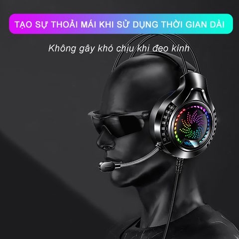Tai Nghe Chụp Tai Gaming Sidotech Q7 - LED RGB Đổi Màu, Âm Thanh Vòm 7.1, Mic Chống Ồn Cho Game Thủ và Streamer
