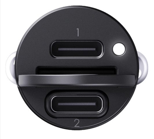 Tẩu Sạc Ô Tô Aukey CC-A4 Sạc Nhanh 30W QC 3.0 - Thiết Kế Nhỏ Gọn, 2 Cổng Type-C, Sạc Cùng Lúc 2 Thiết Bị