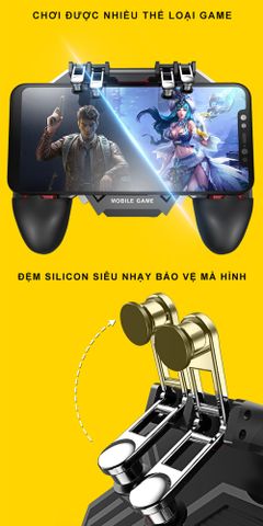 Tay cầm chơi game điện thoại SIDOTECH AK77 - Hỗ trợ tản nhiệt, Pin sạc 800mAh/1200mAh, Tương thích tất cả điện thoại thông minh, Không cần cài đặt ứng dụng