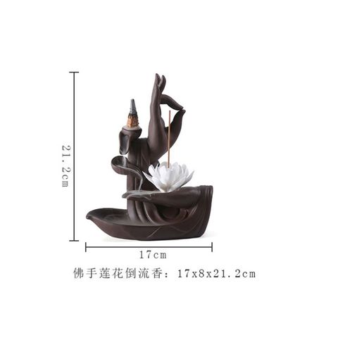 Thác Khói Trầm Hương Bàn Tay Phật Thủ Ấn Gốm Sứ - Phong Thủy Tạo Mùi Thơm Tự Nhiên, Trang Trí Không Gian Cảm Xúc Thư Giãn