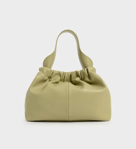 Túi Charles & Keith Ruched Slouchy Bucket Bag CK2-10151077 Taupe