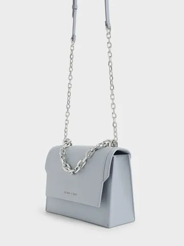 Túi nữ Front Flap Chain Handle Crossbody Bag CK2-80701150-2 Steel Blue