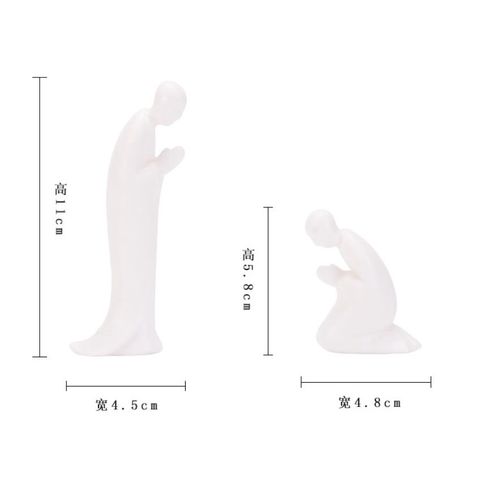 Tượng Gốm Tử Sa Trắng Nhà Sư Đứng và Cúi Lạy - Vật Phẩm Phong Thủy Tạo Bình An và Hoan Hỉ Cho Không Gian Sống