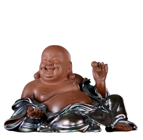 Tượng Phật Di Lặc Ngồi An Nhiên Bằng Gốm Sứ Thủ Công