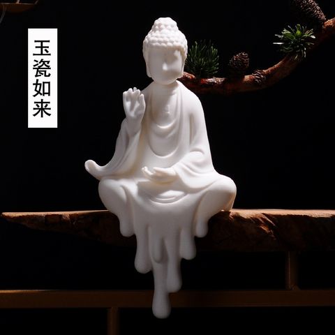 Tượng Phật A Di Đà Ban Phước Gốm Tử Sa Màu Trắng - Vật Phẩm Phong Thủy Mang Ý Nghĩa Bình An Và Phước Lành
