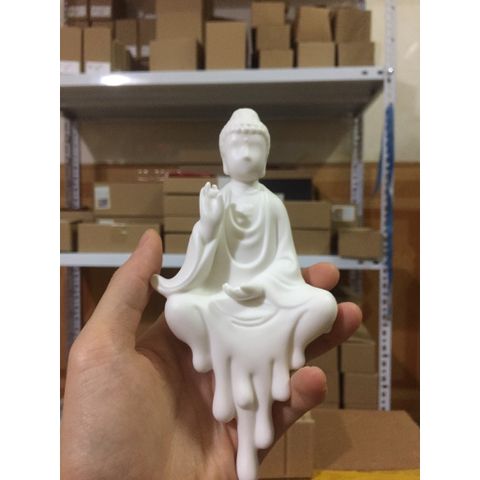 Tượng Phật A Di Đà Ban Phước Gốm Tử Sa Màu Trắng - Vật Phẩm Phong Thủy Mang Ý Nghĩa Bình An Và Phước Lành