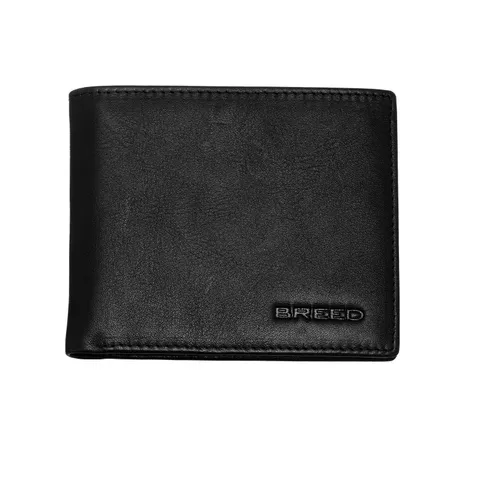 Ví da nam Breed Locke Genuine Leather Bi-Fold Wallet Black