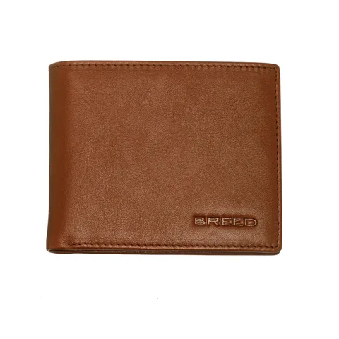 Ví Nam Breed Locke Genuine Leather Bi-Fold Wallet Brown