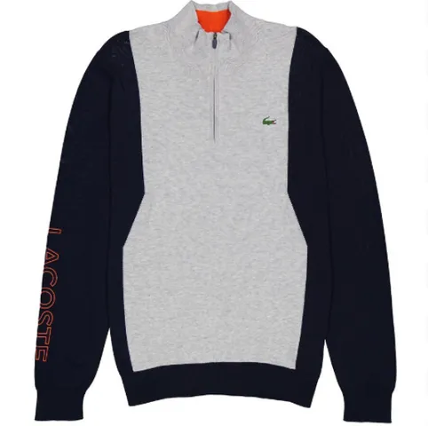 Áo Lacoste Breathable Knit Zip Collar Golf Sweater AH4775-10 Y0P phối màu