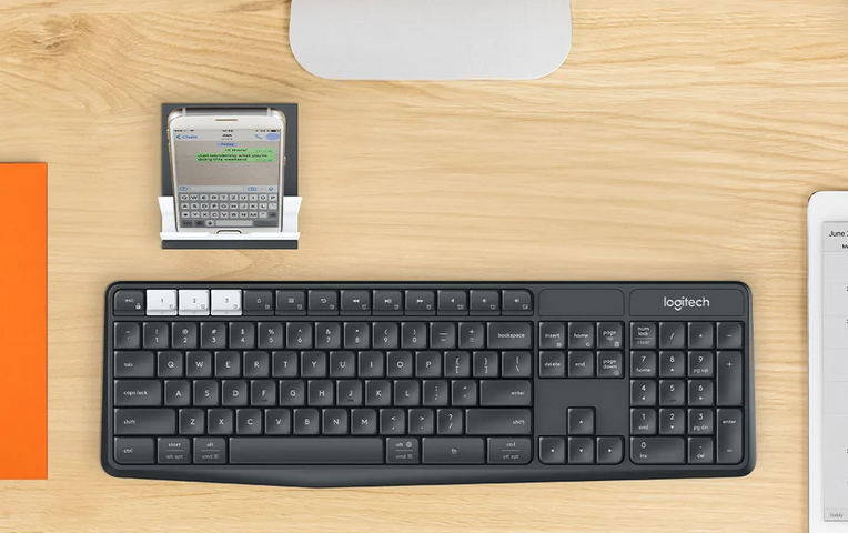 Bàn phím không dây Logitech K375s với giá đỡ điện thoại - Kết nối Bluetooth, thiết kế hiện đại, sử dụng bền bỉ, cho máy tính và tablet