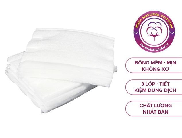 Bông Tẩy Trang Yusachi Suzuran Nhật Bản - 100% Cotton Tự Nhiên Mềm Mịn, Không Kích Ứng - Túi 200 Miếng Tiện Lợi