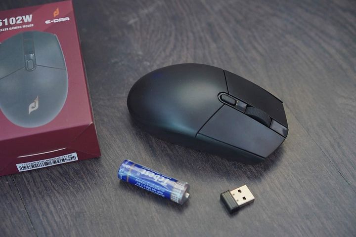 Chuột Không Dây Gaming E-Dra EM6102w Màu Đen - Độ Phân Giải 3200DPI, Thiết Kế Tối Giản Và Sang Trọng, Phù Hợp Cho Game Thủ