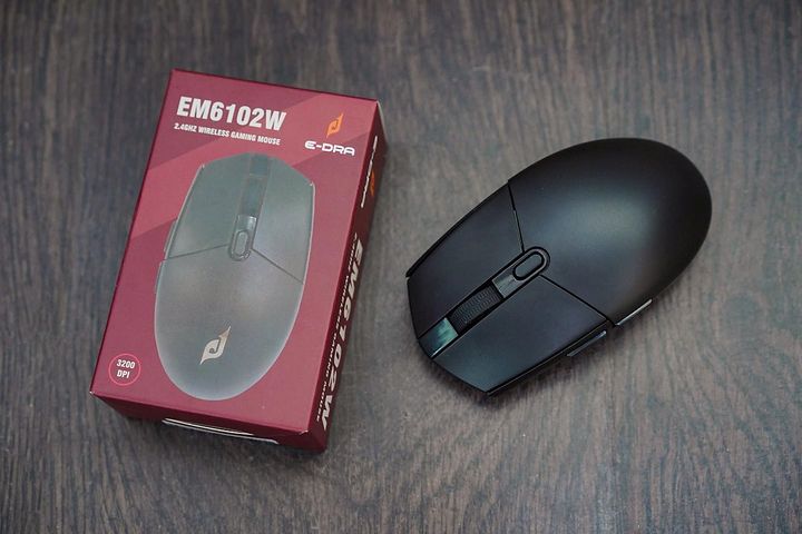 Chuột Không Dây Gaming E-Dra EM6102w Màu Đen - Độ Phân Giải 3200DPI, Thiết Kế Tối Giản Và Sang Trọng, Phù Hợp Cho Game Thủ