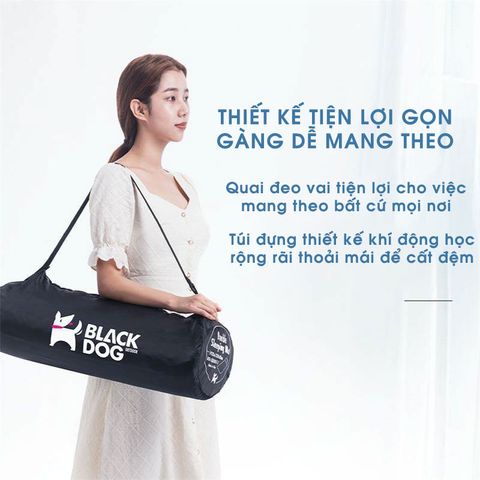 Đệm Ngủ Gấp Gọn NatureHike Black Dog - Đệm Cao Su Non với Gối Hơi Tiện Lợi, Thoải Mái, Dễ Dàng Vệ Sinh, Mẫu Mới Thanh Lịch