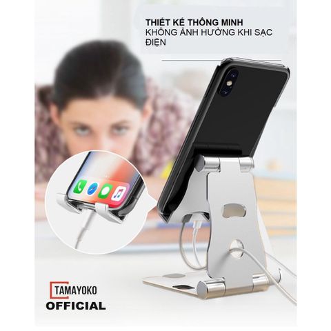 Giá Đỡ Điện Thoại Để Bàn Tamayoko Hợp Kim Nhôm Cao Cấp - Điều Chỉnh Góc Nhìn Thoải Mái, Chắc Chắn và Sang Trọng