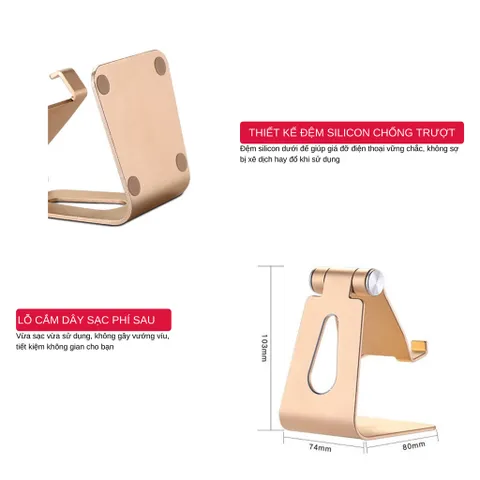 Giá Đỡ Điện Thoại & iPad Để Bàn Tamayoko Z4 - Hợp Kim Nhôm Bền Bỉ Với Đệm Silicon, Tương Thích Nhiều Thiết Bị Thông Minh