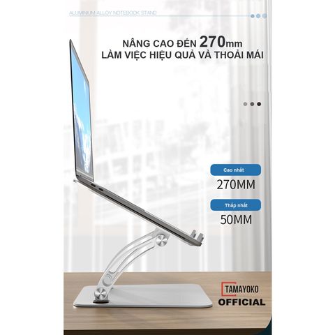 Giá Đỡ Laptop iPad Hợp Kim Nhôm Tamako FS-0273 - Thiết Kế Gọn Nhẹ, Thoáng Khí, Giảm Mỏi Cổ Tay - Phụ Kiện Máy Tính Cao Cấp